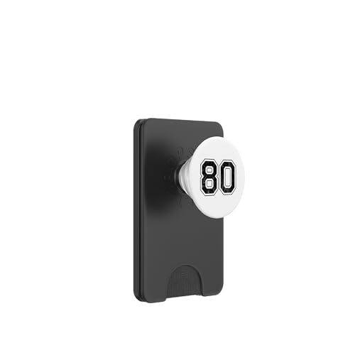 Nummer 80 auf der Rückseite PopSockets PopWallet für MagSafe von Big numbers, large varsity style number gifts