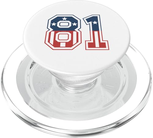 Nummer 81 USA PopSockets PopGrip für MagSafe von Big numbers, large varsity style number gifts