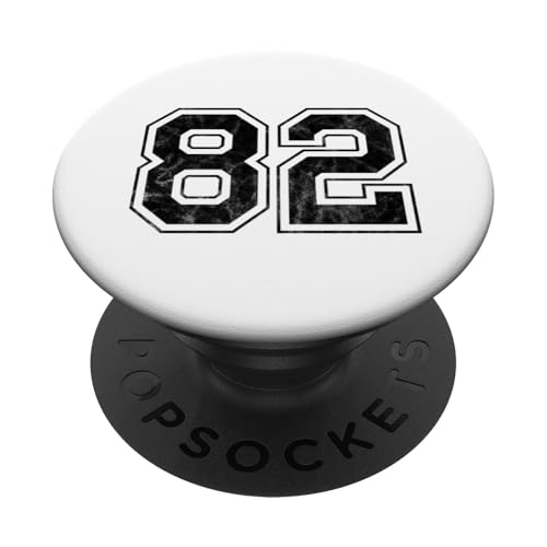 Nummer 82 auf der Rückseite PopSockets Klebender PopGrip von Big numbers, large varsity style number gifts