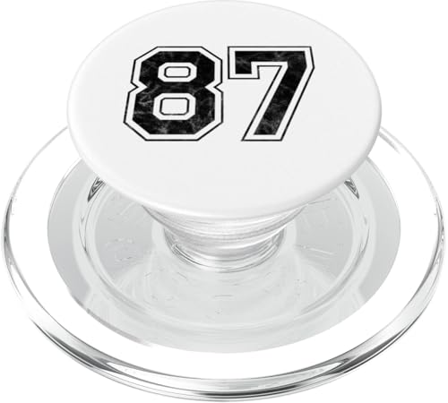 Nummer 87 auf der Rückseite PopSockets PopGrip für MagSafe von Big numbers, large varsity style number gifts