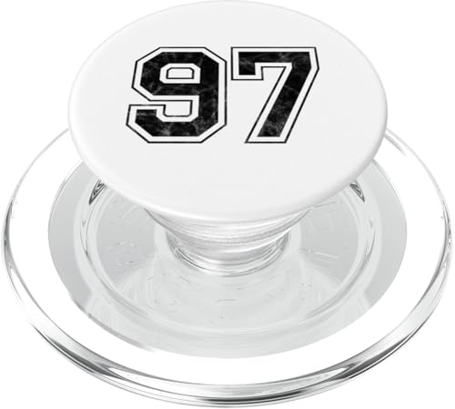 Nummer 97 auf der Rückseite PopSockets PopGrip für MagSafe von Big numbers, large varsity style number gifts