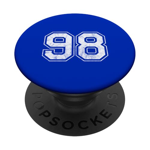 Zahl 98 auf der Rückseite PopSockets Klebender PopGrip von Big numbers, large varsity style number gifts