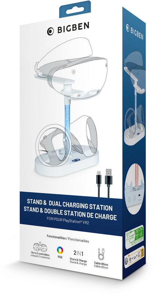 BigBen Ladestation für 2 Playstation 5 VR2 Charger Stand Ladekabel BB021127 Zubehör PlayStation 4 von BigBen