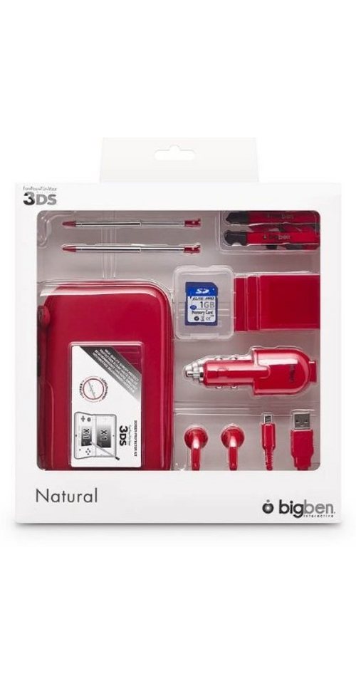 BigBen Spielekonsolen-Zubehörset Bigben PACK Tasche 1GB SD-Karte Game-Case Hardcase für Nintendo 3DS N3DS Spiele-Konsole für Kinder, (Set), alles im knalligen Rot von BigBen