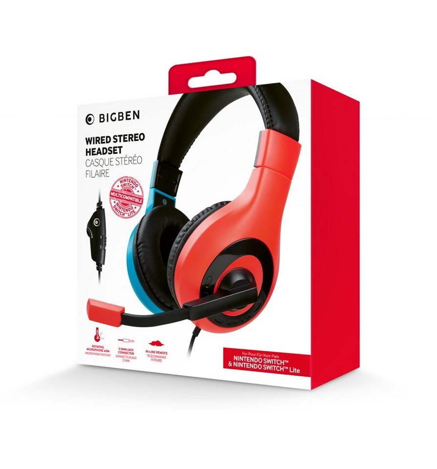 BigBen Switch / Lite Stereo Gaming Headset V1 rot, blau BB006926 Zubehör Nintendo von BigBen