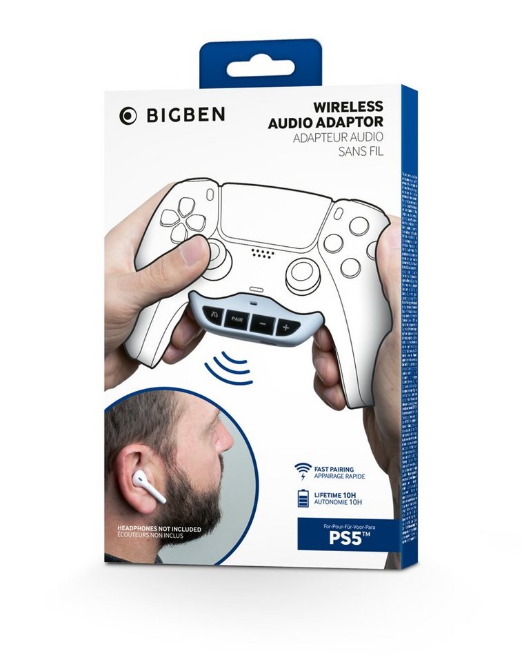 BigBen Wireless Audio Adapter für Playstation 5 Controller Bluetooth BB013191 Zubehör PlayStation 4 von BigBen