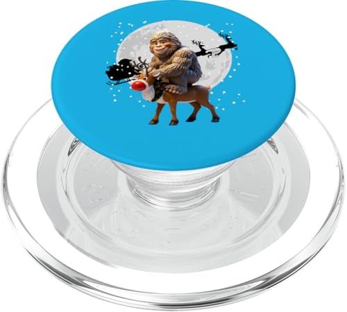 Bigfoot Cowboy Weihnachtsbeleuchtung Lustiger Urlaub PopSockets PopGrip für MagSafe von Bigfoot Festive Rodeo Christmas Lights Forest