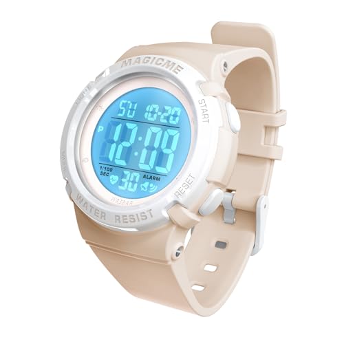 Bigmeda Uhren für Kinder Mädchen Jungen 50 M Wasserdicht Sports Outdoor Digitaluhr Kinder Armbanduhr mit Wecker/Stoppuhr/EL-backLicht/Datum (Morandi Farbe) von Bigmeda