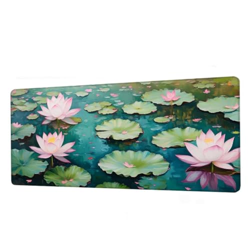 Gaming Mauspad XXL 1000x500x3mm,Mauspad Lotusblatt Schreibtischunterlage,Wasserdicht Mousepad Lotus Mouse pad mit rutschfeste Gummibasis,Verbessert Präzision und Geschwindigkeit,Gaming Zubehör BJ-798 von Binaoung