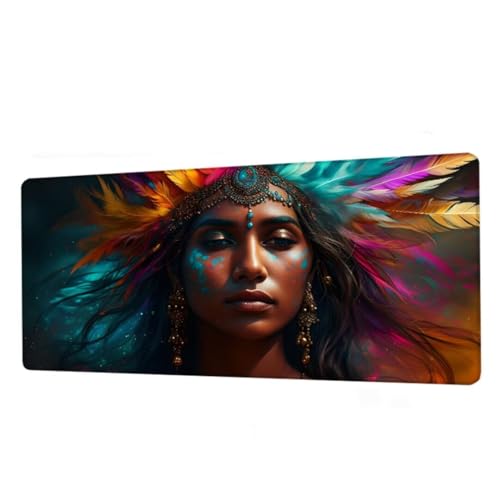 Gaming Mauspad XXL 800x300mm,Mauspad Frau Schreibtischunterlage,Wasserdicht Mousepad Feder Mouse pad mit rutschfeste Gummibasis,Verbessert Präzision und Geschwindigkeit,Gaming Zubehör,Geschenke BJ-92 von Binaoung