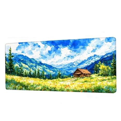 Gaming Mauspad XXL 900x500mm,Mauspad Blau Schreibtischunterlage,Wasserdicht Mousepad Himmel Mouse pad mit Rutschfeste Gummibasis,Verbessert Präzision und Geschwindigkeit,Gaming Zubehör,Geschenke BJ-22 von Binaoung