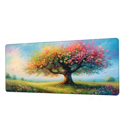 Mauspad Grün Mousepad XXL 1000x500x3mm, Schreibtischunterlage Lawn Gaming Mauspad, Mouse Pad Wasserdicht, Desk Mat mit rutschfeste Gummibasis, Mauspads mit Genähten Kanten, Geschenke für Frauen BJ-47 von Binaoung