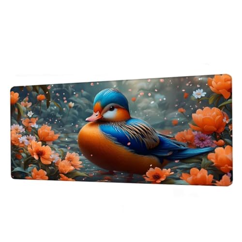 Mauspad Orange Mousepad XXL 1000x600x3mm,Schreibtischunterlage Animal Gaming Mauspad,Mouse Pad Wasserdicht,Desk Mat mit rutschfeste Gummibasis,Mauspads mit Genähten Kanten,Geschenke für Frauen BJ-741 von Binaoung