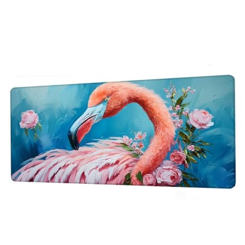 Mauspad Rosa Mousepad XXL 1600x800x3mm,Schreibtischunterlage Crane Gaming Mauspad,Mouse Pad Wasserdicht,Desk Mat mit rutschfeste Gummibasis,Mauspads mit Genähten Kanten,Geschenke für Frauen BJ-719 von Binaoung