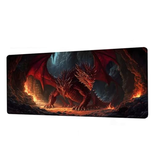 Mauspad Tier Mousepad XXL 1600x800x3mm, Schreibtischunterlage Cave Gaming Mauspad, Mouse Pad Wasserdicht, Desk Mat mit Rutschfeste Gummibasis, Mauspads mit Genähten Kanten, Geschenke für Frauen BJ-739 von Binaoung