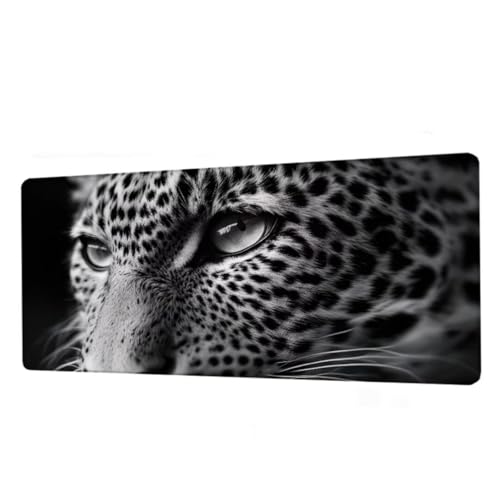 Mauspad Tier Mousepad XXL 1600x800x3mm,Schreibtischunterlage Leopard Gaming Mauspad,Mouse Pad Wasserdicht,Desk Mat mit rutschfeste Gummibasis,Mauspads mit Genähten Kanten,Geschenke für Frauen BJ-747 von Binaoung