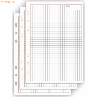 Bind Ersatzeinlage Maxi A5 149x210mm Einlagen kariert 50 Blatt von Bind