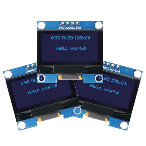 0,96 Zoll OLED Display mit I2C 128 x 64 Pixel Modul Binghe 3 Stück 0,96 Zoll OLED Display, I2C OLED Bildschirm Anzeigemodul mit weißen Zeichen kompatibel mit Arduino Raspberry Pi von Binghe