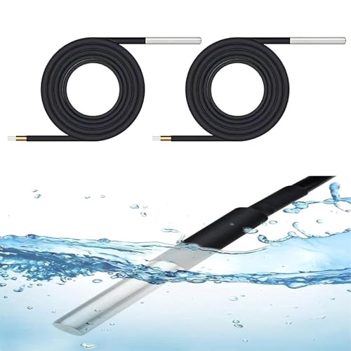 5M Temperatursensor Binghe 2 Stück 5M Wasserdicht Temperatursensor mit Waterproof Probe Digitaler Edelstahl Temperatursensor kompatibel mit Arduino und Raspberry Pi von Binghe