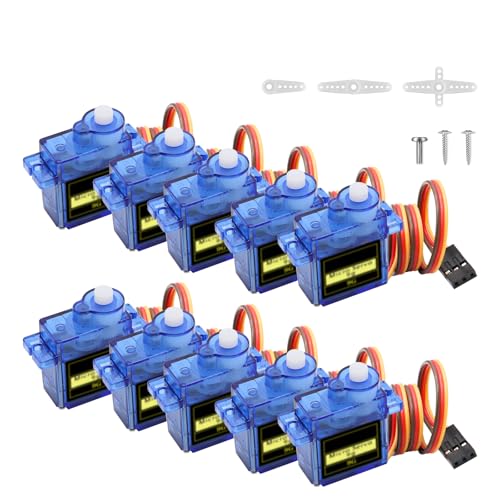 Micro Servo Motor Kit Binghe 10 Stück 9G Micro Servo Motor Mini Micro Servomotor RC Servo RC 9G Micro Servo für klein RC Hubschrauber/Helikopter/RC Flugzeug kompatibel mit Arduino von Binghe