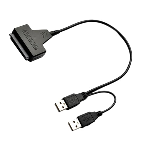 Biookhm SATA-Festplatten auf USB-Konverter-Kabel mit 12-V-Netzteil für Laptop-Festplatten, Erweiterung, Plug and Play von Biookhm