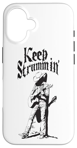 Hülle für iPhone 16 "Keep Strummin" Cowboy Americana von Bioworld