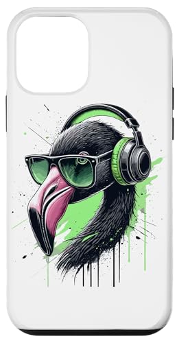 Hülle für iPhone 12 mini Flamingo Sonnenbrille Kopfhörer Flamingos von Bird Animal Lover Gifts