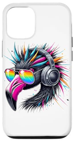 Hülle für iPhone 14 Pop Art Flamingo Sonnenbrille Kopfhörer Flamingos von Bird Animal Lover Gifts