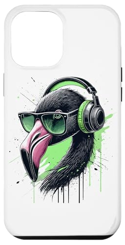 Hülle für iPhone 15 Plus Flamingo Sonnenbrille Kopfhörer Flamingos von Bird Animal Lover Gifts