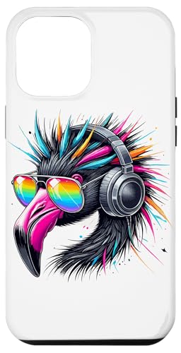 Hülle für iPhone 15 Pro Max Pop Art Flamingo Sonnenbrille Kopfhörer Flamingos von Bird Animal Lover Gifts