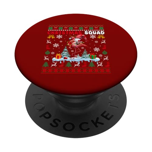 Christmas Squad Santa Gnome Riding Flamingo Reindeer Sweater PopSockets Klebender PopGrip von Bird Christmas Costume