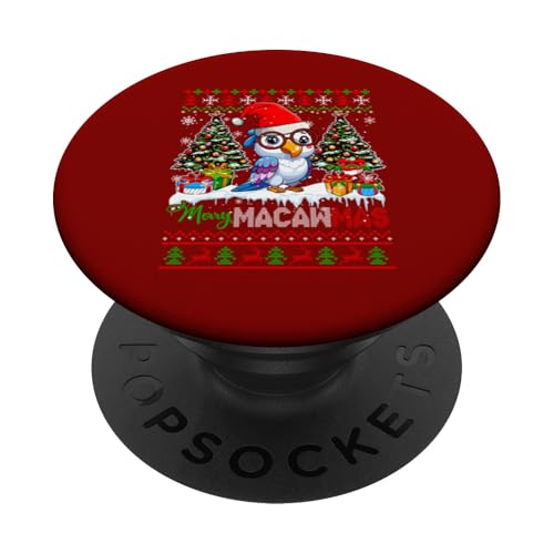 Merry Christmas Santa Macaw Ornithologist Lover Sweater PopSockets Klebender PopGrip von Bird Christmas Costume