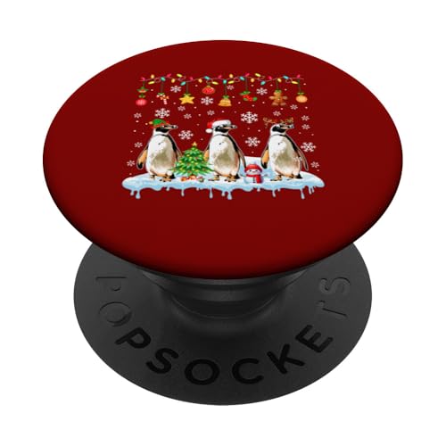 Three Santa Reindeer Elf Penguins Xmas Colorful Lover Kids PopSockets Klebender PopGrip von Bird Christmas Costume