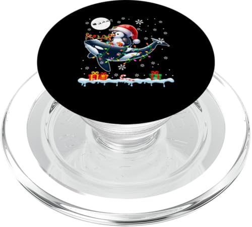 Weihnachtsmann Pinguin reitend Orca Rentier Weihnachten Meerestier PopSockets PopGrip für MagSafe von Bird Christmas Costume