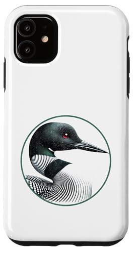 Hülle für iPhone 11 Buntes Retro-Arktis-Loon-Vogel-Design von Bird Fan