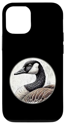 Hülle für iPhone 14 Pro Buntes kanadisches Gänsevogel-Design im Retro-Stil von Bird Fan