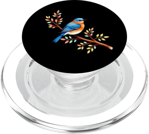 Bluebird auf Ast mit bunten Blättern Kunst PopSockets PopGrip für MagSafe von Birdsnstuff (Anjeanette Hail)