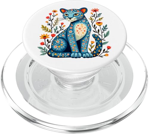 Blumenmuster Katze mit Blüten – skurrile Naturkunst PopSockets PopGrip für MagSafe von Birdsnstuff (Anjeanette Hail)