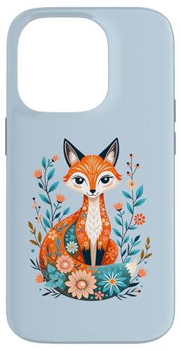 Hülle für iPhone 14 Pro Skurrile florale Fuchskunst - farbenfrohes von der Natur inspiriertes Design von Birdsnstuff (Anjeanette Hail)