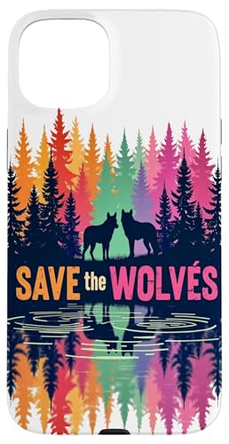 Hülle für iPhone 15 Plus Save The Wolves, Wildlife Conservation Forests Illustration von Birdsnstuff (Anjeanette Hail)