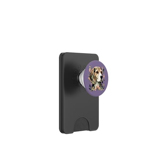 Kunstvoller Beagle-Hund, skurrile botanische Natur-Illustration PopSockets PopWallet für MagSafe von Birdsnstuff (Anjeanette Hail)