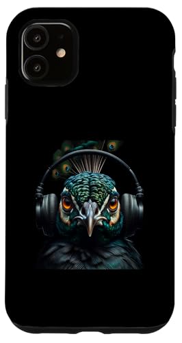 Hülle für iPhone 11 Lustiges Pfauenhemd Vogelbeobachter Vogelliebhaber Kopfhörer Kunst von Birdwatcher Gifts and Birdwatching Shirts