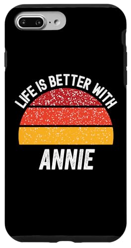 Hülle für iPhone 7 Plus/8 Plus Das Leben ist besser mit Annie Retro Sunset, Annie Name Sunset von Birth Name Sunsets