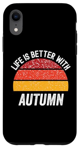 Hülle für iPhone XR Life Is Better With Autumn Retro Sunset, Autumn Name Sunset von Birth Name Sunsets