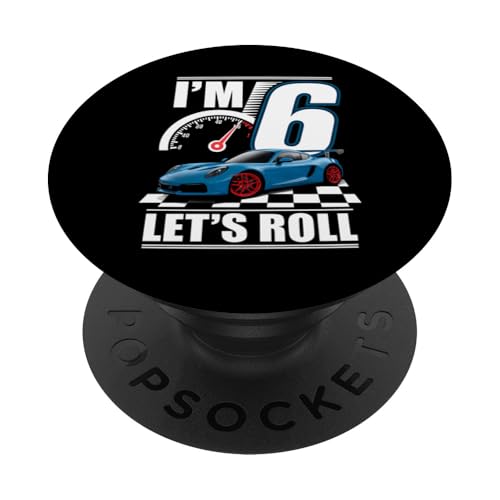 6. Geburtstag Junge Rennfahrer Sportwagen Geschenk PopSockets Klebender PopGrip von Birthday 365