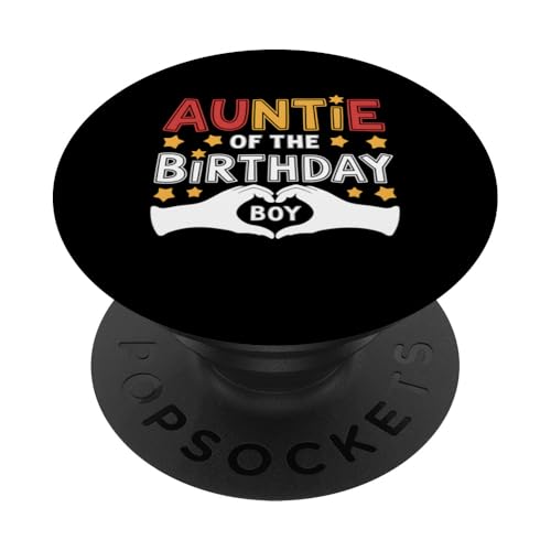 Passendes Outfit für die Familienparty von Auntie Of The Birthday Boy PopSockets Klebender PopGrip von Birthday 365