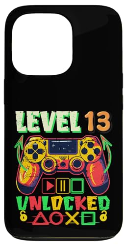 Hülle für iPhone 13 Pro Level 13 Unlocked Gamer Videospiel zum 13. Geburtstag für Jungs von Birthday Boy Gaming