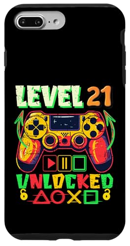 Hülle für iPhone 7 Plus/8 Plus Level 21 Unlocked Gamer 21th Birthday Videospiel Jungen von Birthday Boy Gaming