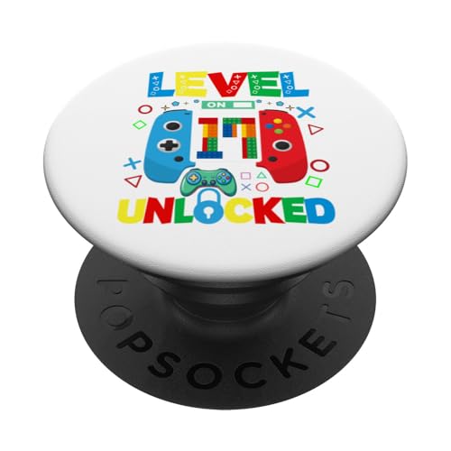 Level 17 Unlocked Gamer Videospiel zum 17. Geburtstag für Jungs PopSockets Klebender PopGrip von Birthday Boy Gaming