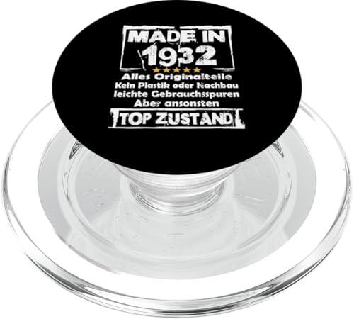 Lustiges Made in 1932 Vintage Retro 93 jahre alt Geburtstag PopSockets PopGrip für MagSafe von Birthday Geschenk Frau & Mann by Lach doch wieder